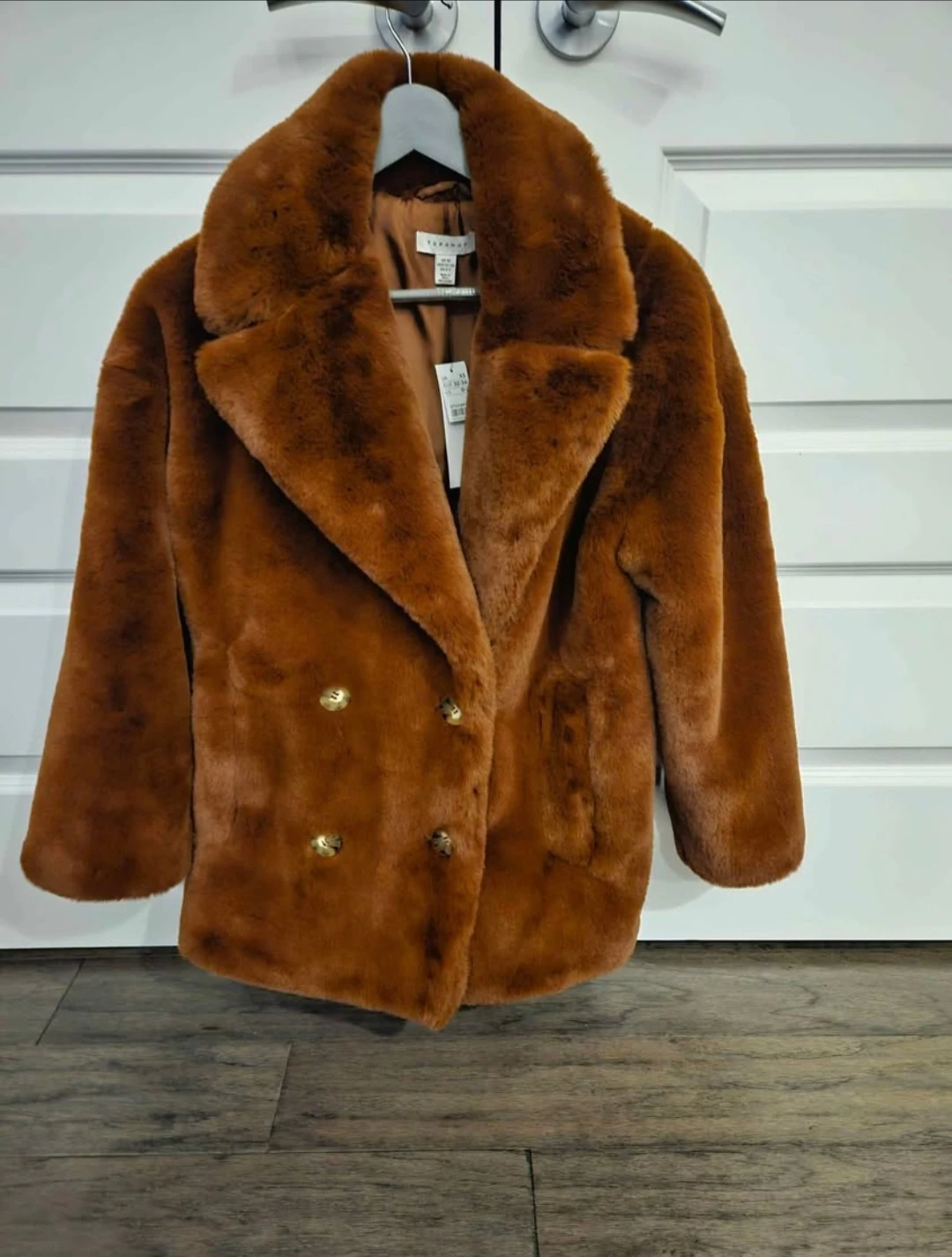 Topshop Brown Faux Fur Coat - photo 2