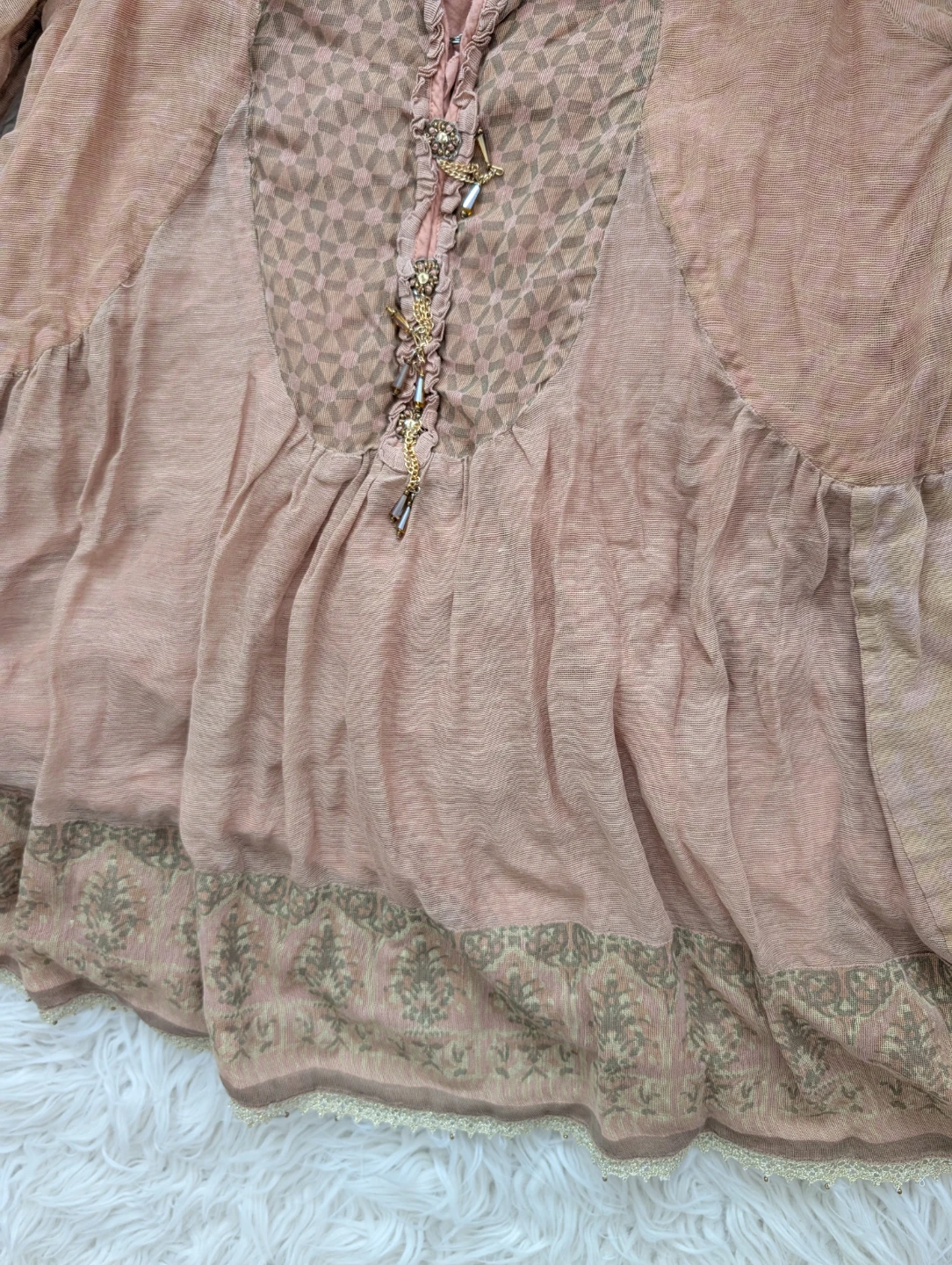 Khaadi Pink/peach Embroidered Tunic Top - photo 3