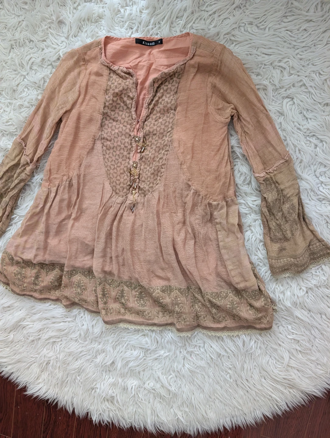 Khaadi Pink/peach Embroidered Tunic Top - photo 5