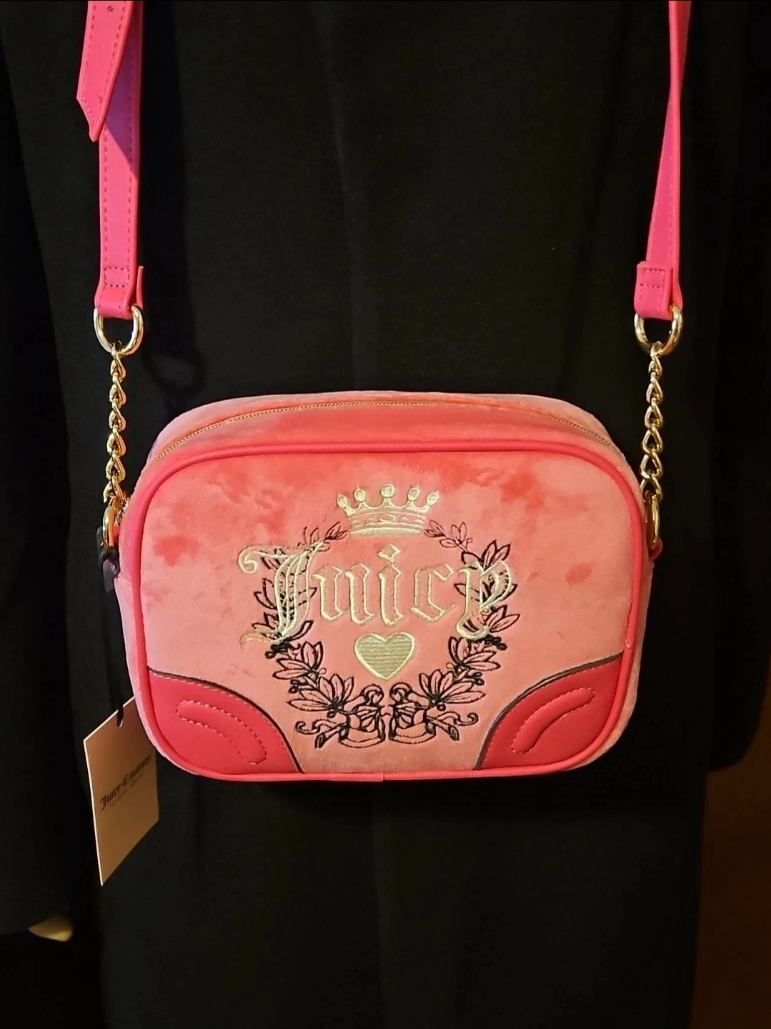 Juicy Couture Velour Crossbody Bag - Pink