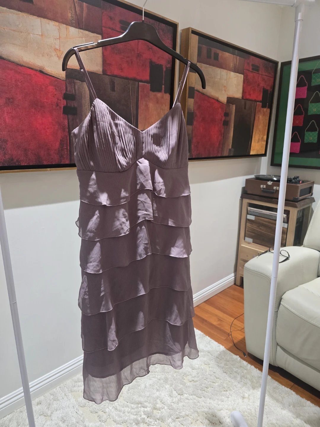 Purple Tiered Ruffle Dress