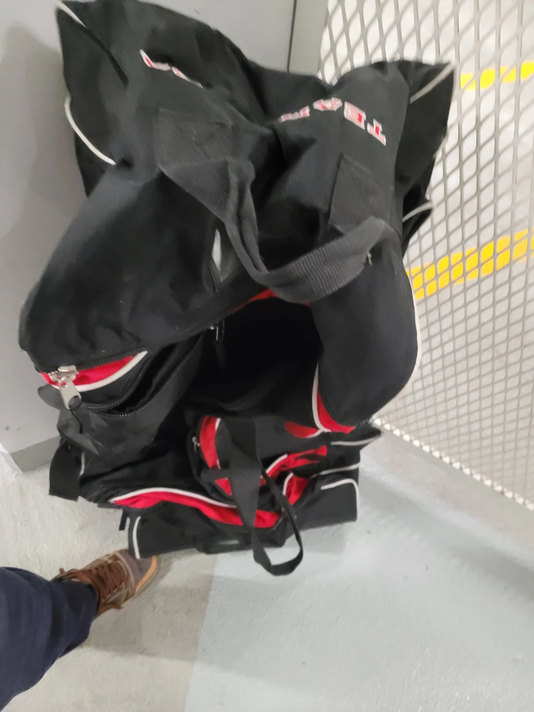 Black and Red Rolling Hocky/Golie Bag - photo 3