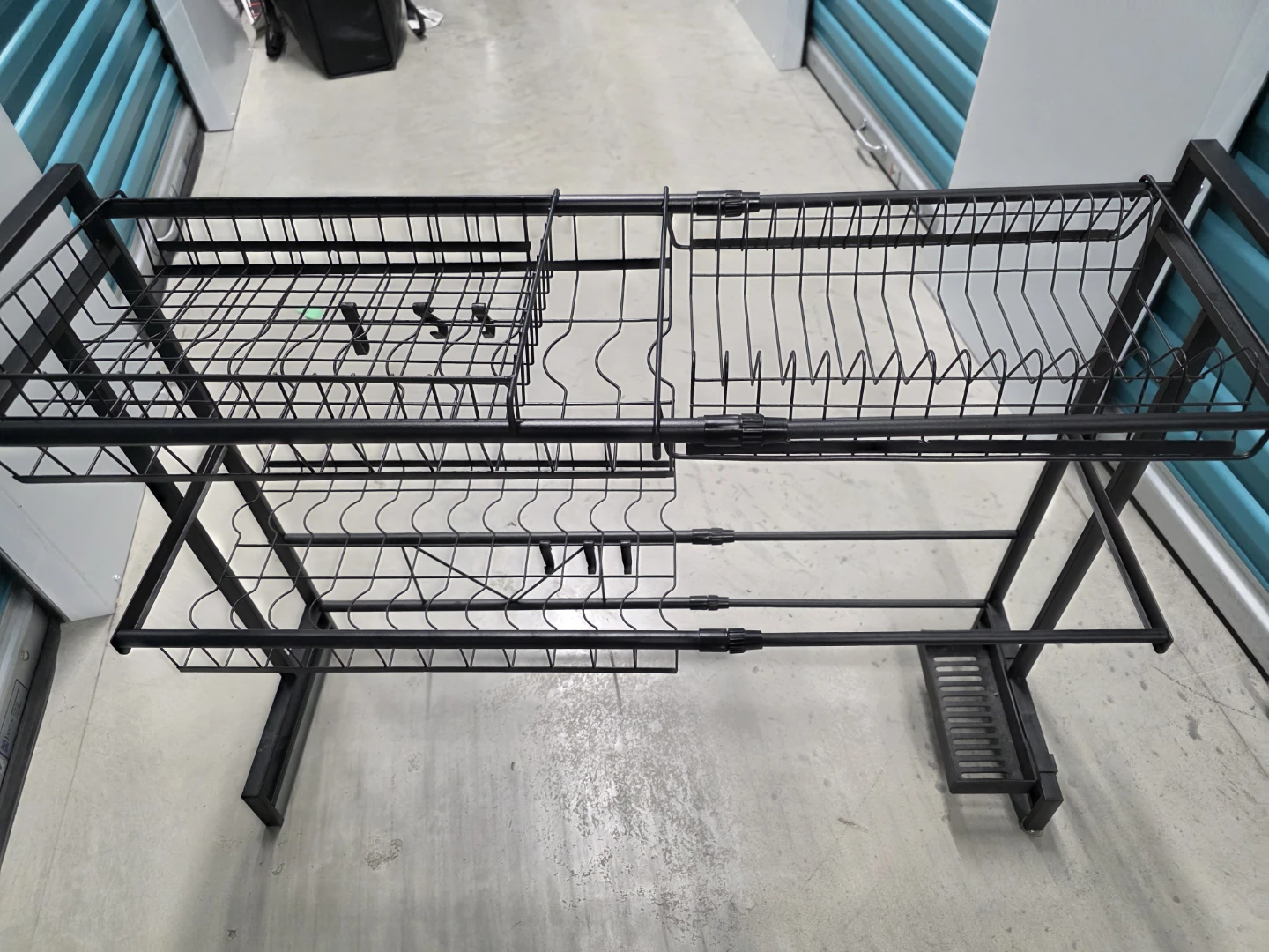 Black Metal 2-Tier Over-Sink Dish Drying Rack - photo 2