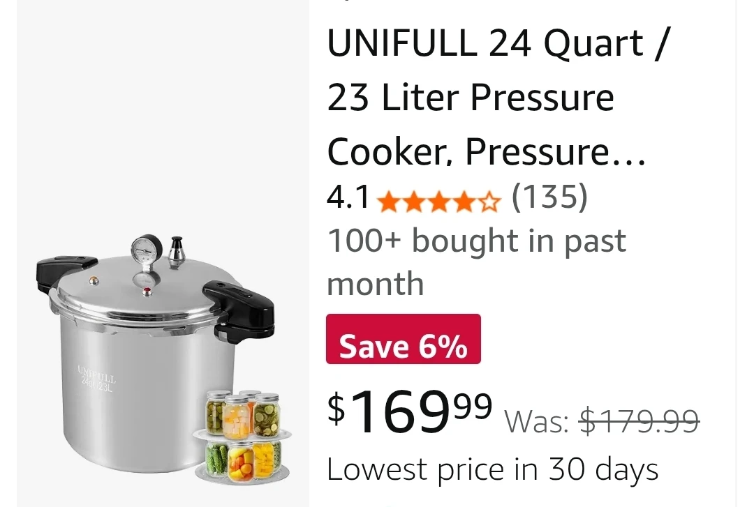 UNIFULL 24 Quart / 23 Liter Pressure Cooker - photo 2