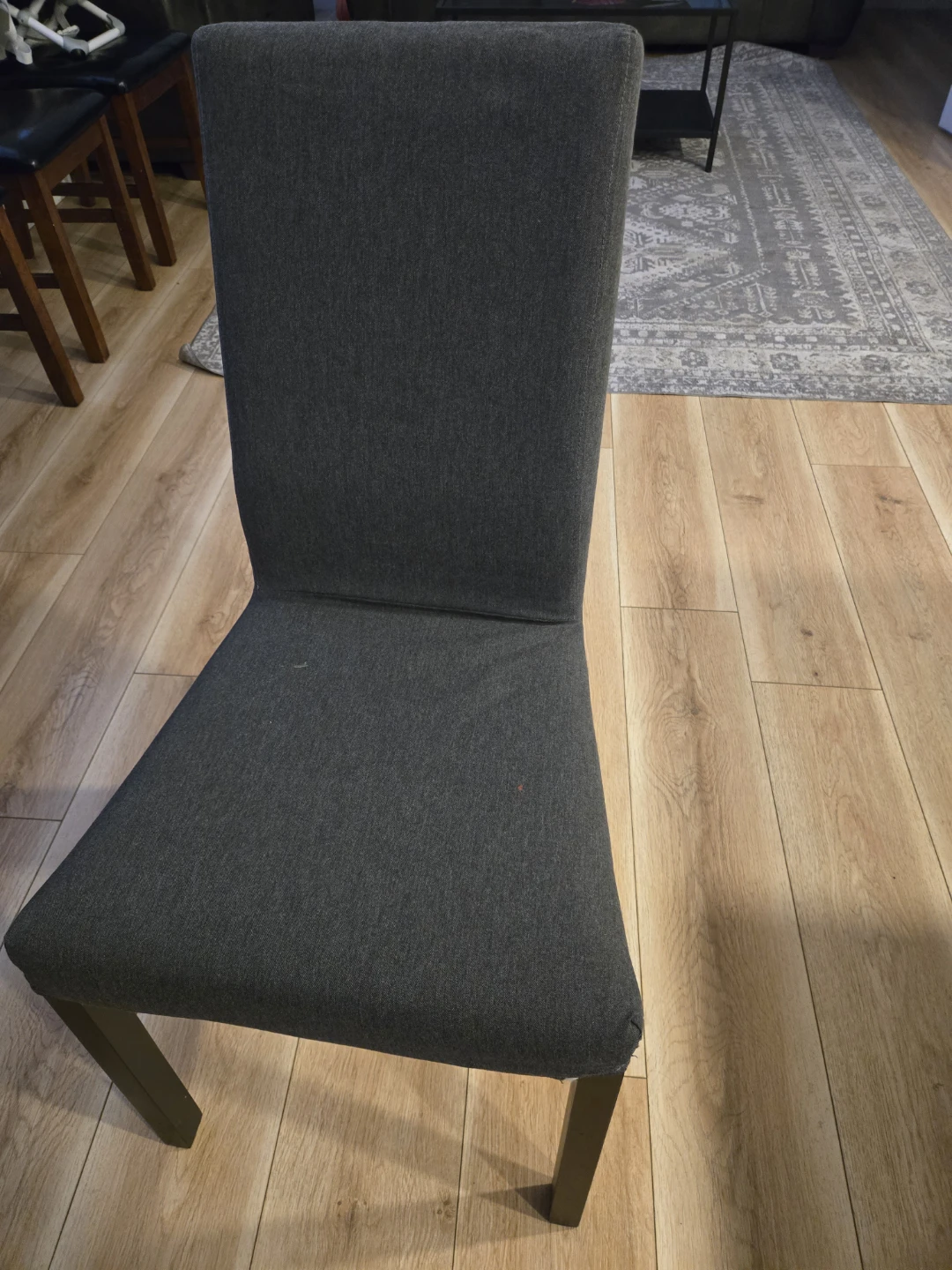 Dark Grey Upholstered Dining Table and 4 Chairs complete set - photo 3