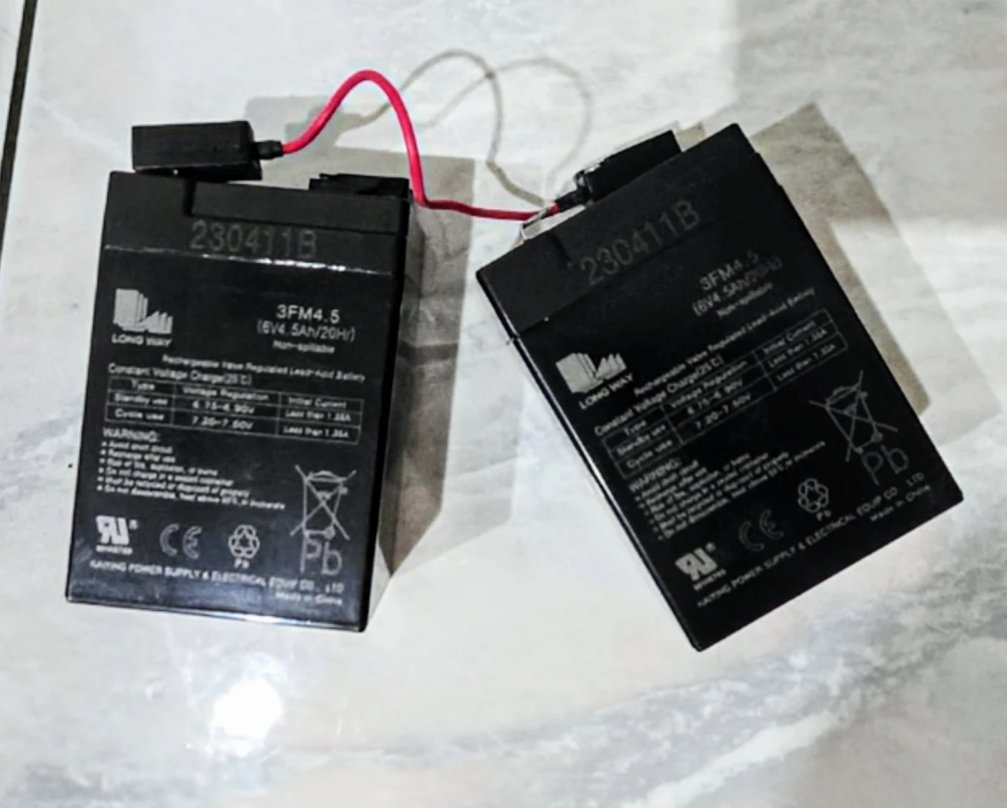 4 x 6V 4.5Ah Rechargeable Lead-Acid Batteries