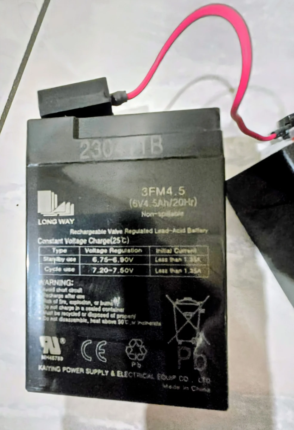 4 x 6V 4.5Ah Rechargeable Lead-Acid Batteries - photo 4