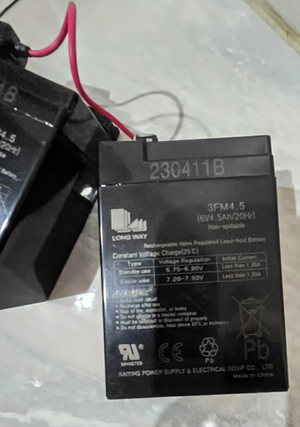4 x 6V 4.5Ah Rechargeable Lead-Acid Batteries - photo 5