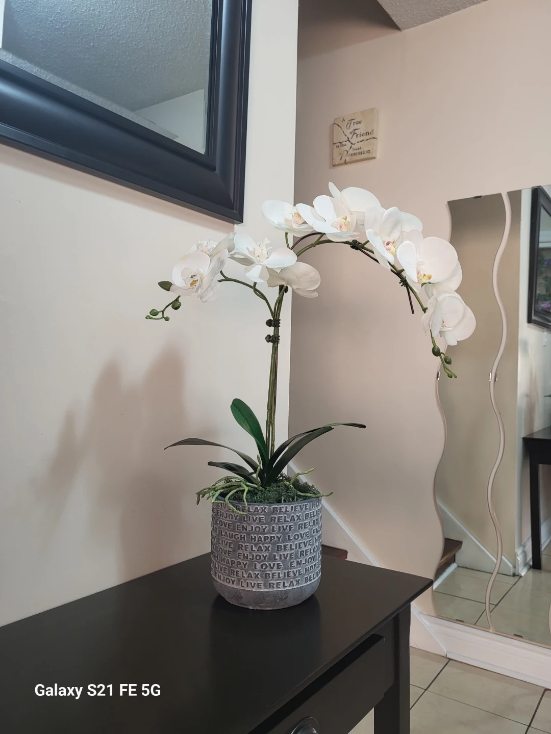 White Artificial Orchid Plant - photo 2