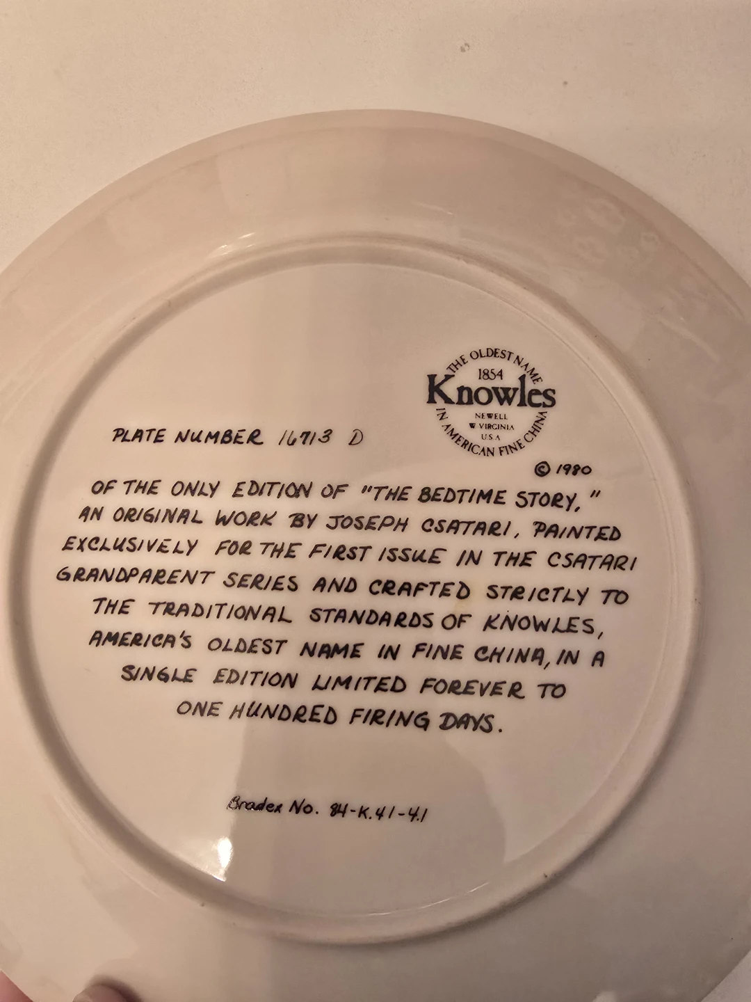 Knowles The Csátari Grandparent Plate 1980 - photo 2