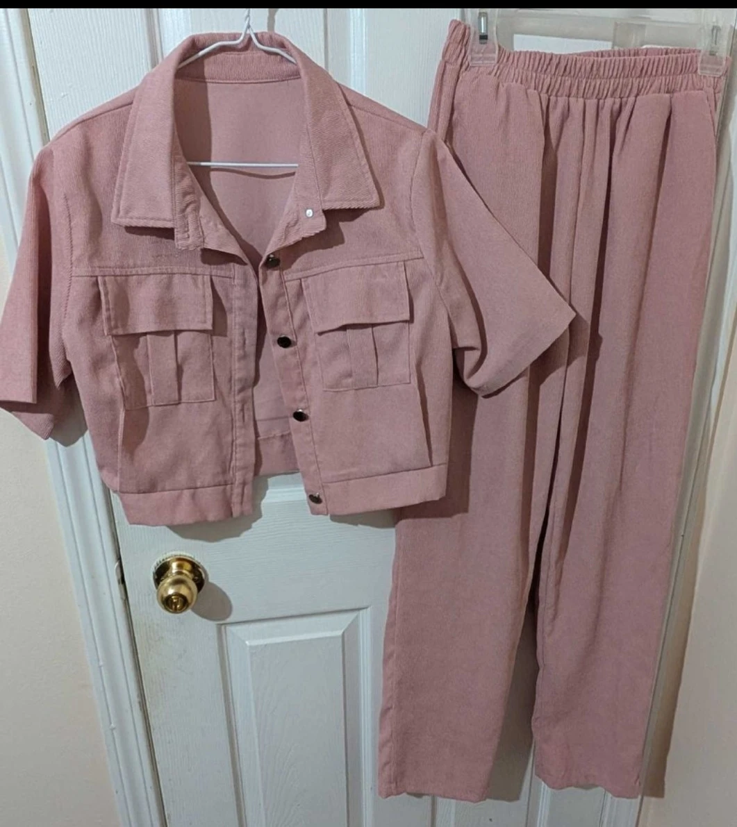 From Shein - Corduroy blouse & pants set