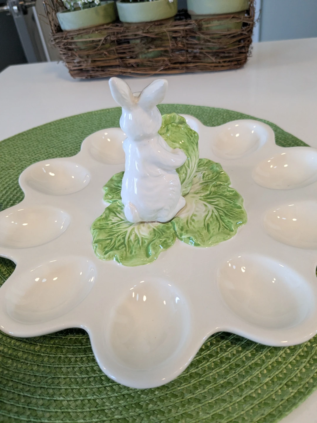 Ceramic Easter Egg Holder with Bunny - photo 3
