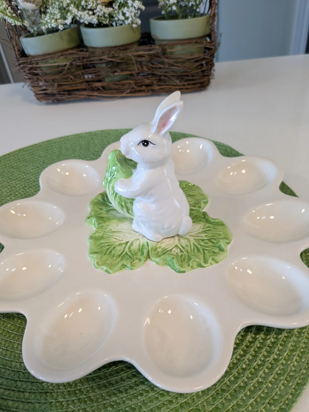 Ceramic Easter Egg Holder with Bunny - photo 4