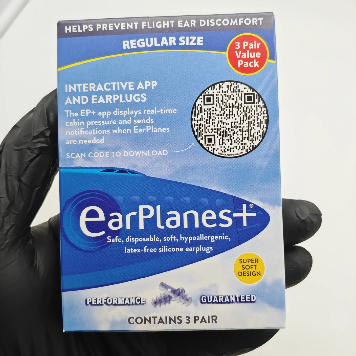 EarPlanes+ Regular Size Earplugs - 3 Pair Value Pack - photo 2