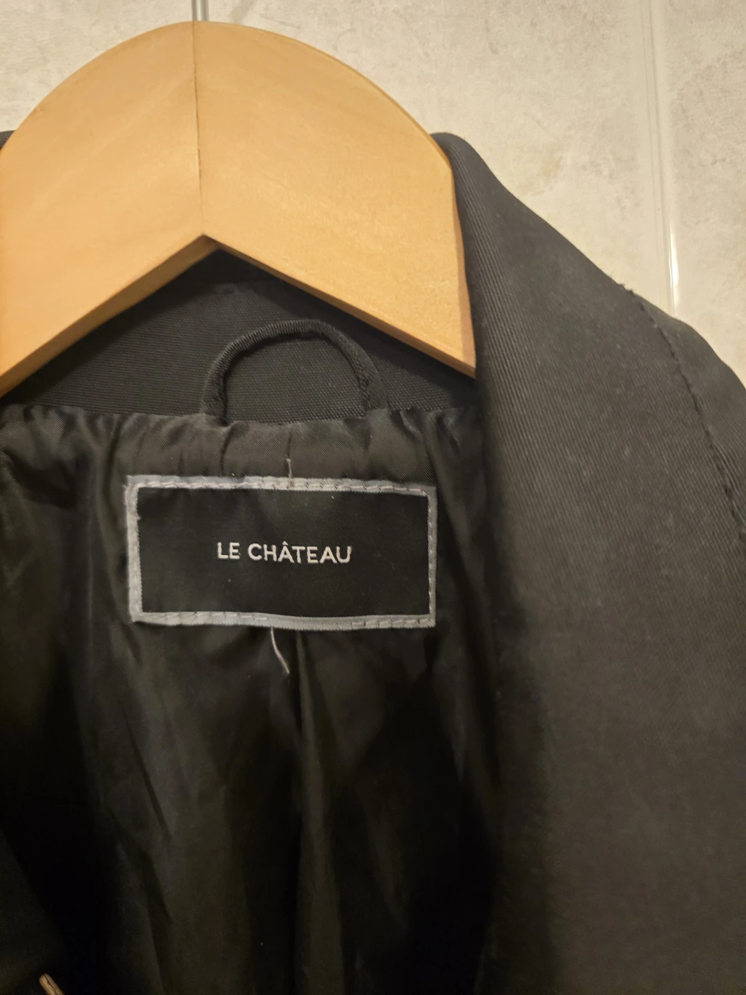Le Château Black Double-Breasted Trench Coat size M-L - photo 3