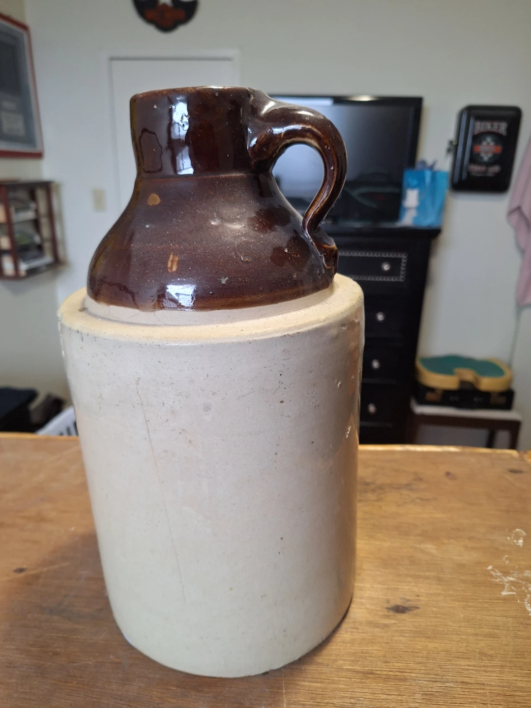 Vintage stoneware crock jug.