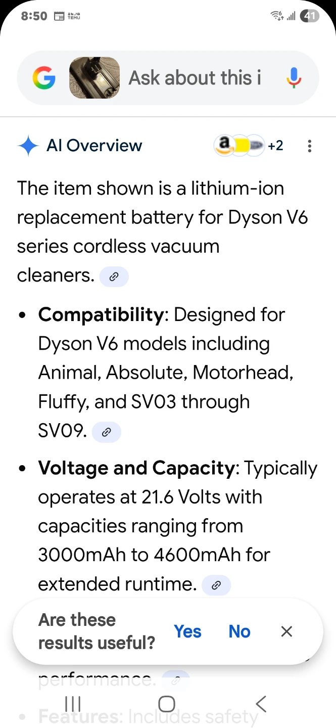21.6V 4000mAh V6 Battery Replacement for Dyson Cordless Vacuums - photo 2
