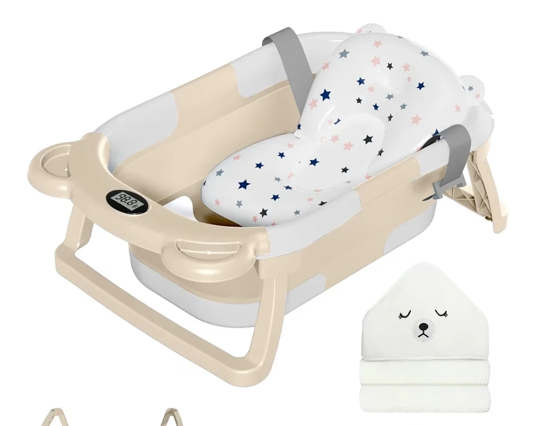 Collapsible Baby Bath Tub with Digital Thermometer