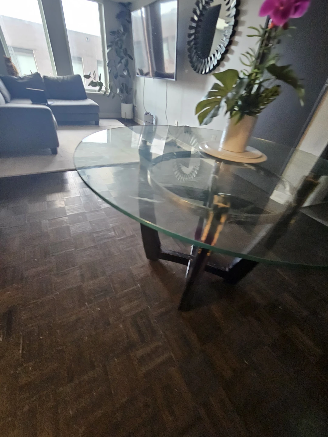 Glass Top Round Dining Table - photo 2