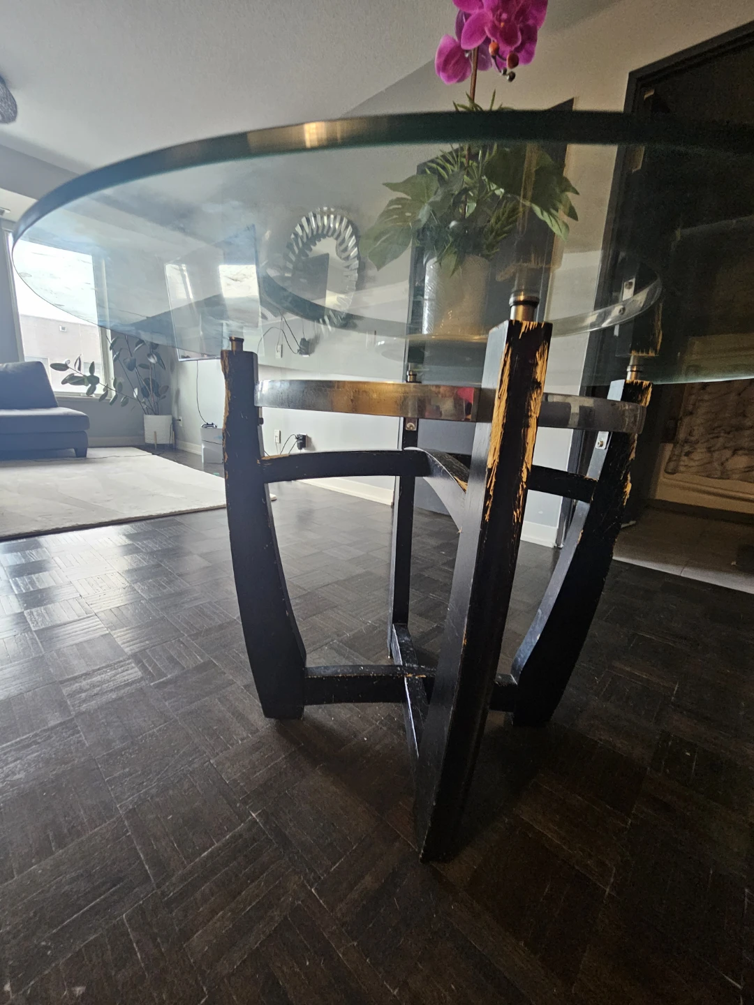 Glass Top Round Dining Table - photo 3