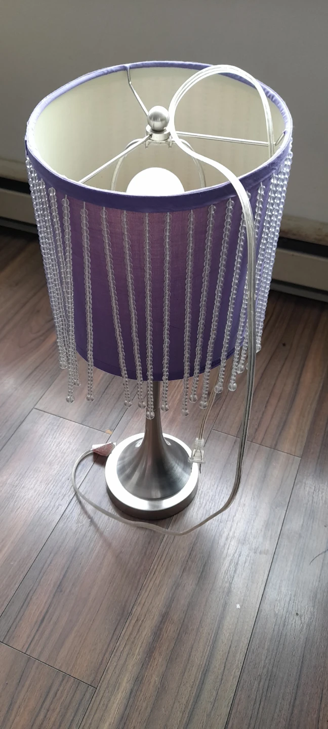 Purple Beaded Table Lamp