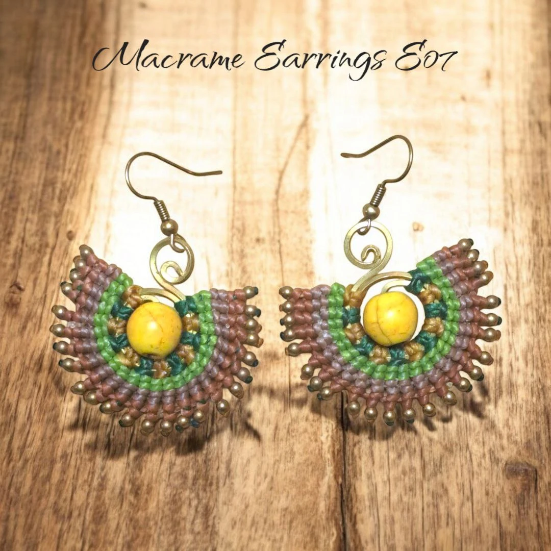Handmade Macrame Earrings  E07🏆