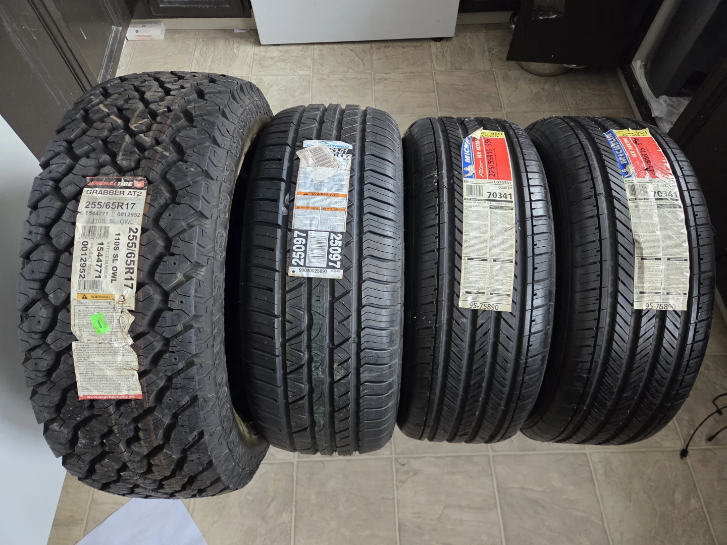 4 New Tires, THEY ARE 1 PAIR AND 2 SINGLE TIRES. Price $60+