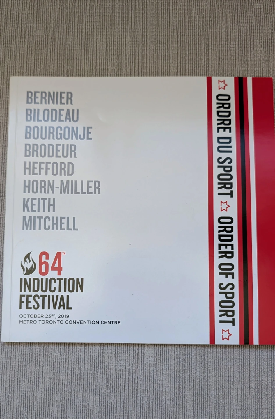 Order of Sport 64th Induction Festival Program