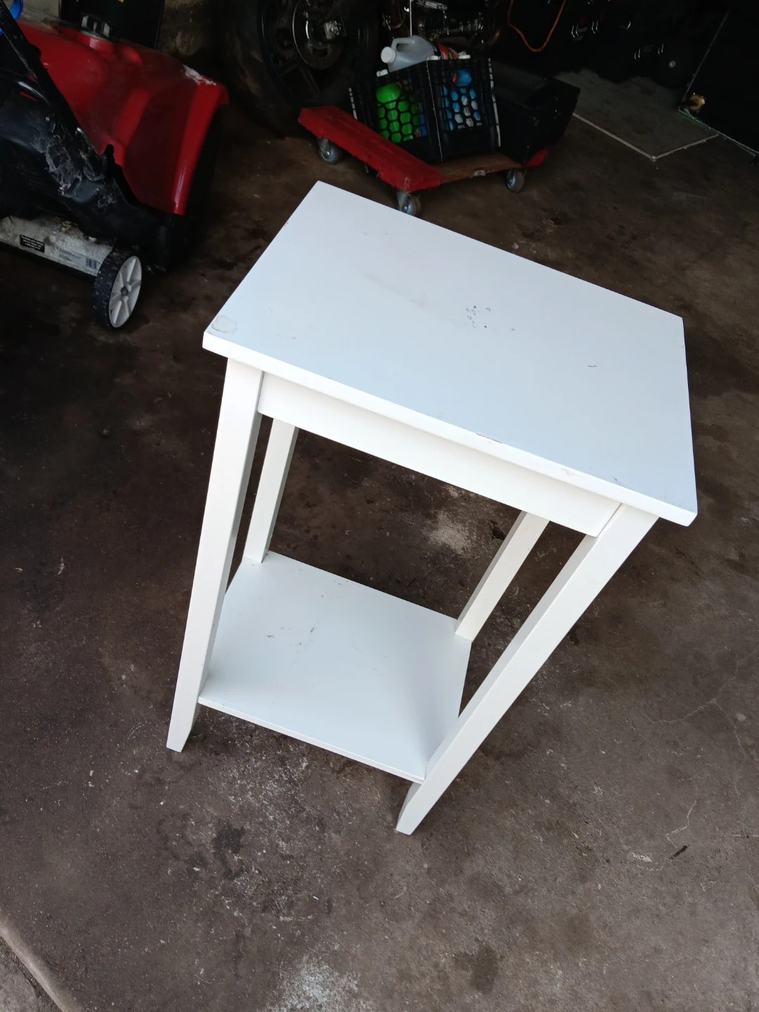 White Side Table with Shelf