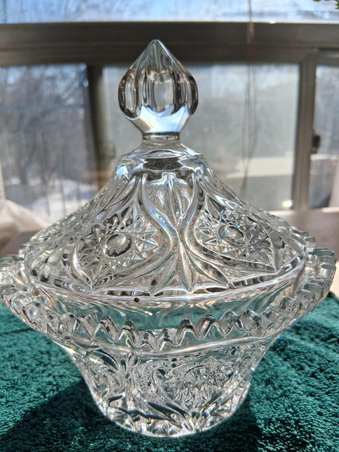 Vintage Crystal Candy Dish with Lid - photo 4
