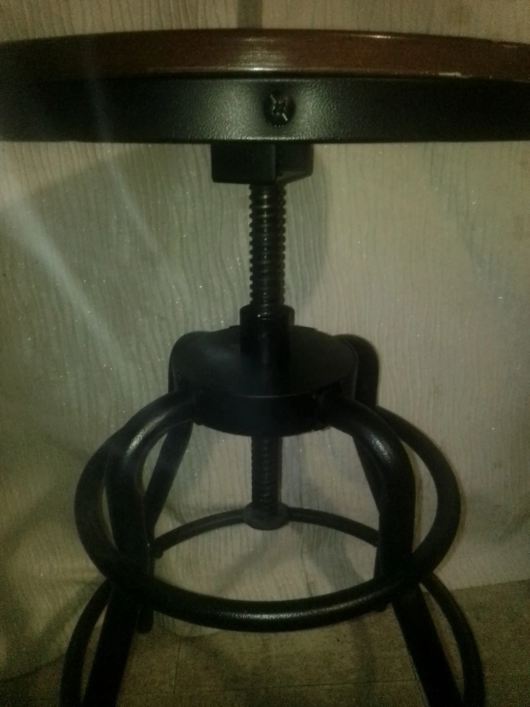 Adjustable Swivel Bar Stool with Wooden Seat - photo 2
