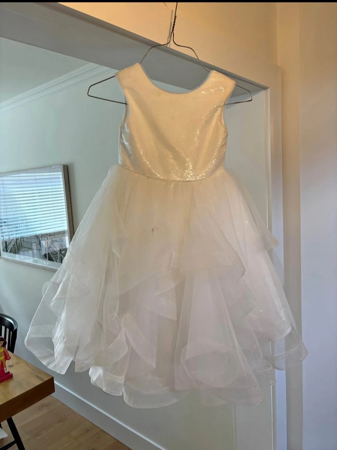 White Tulle Flower girl Dress 3T
