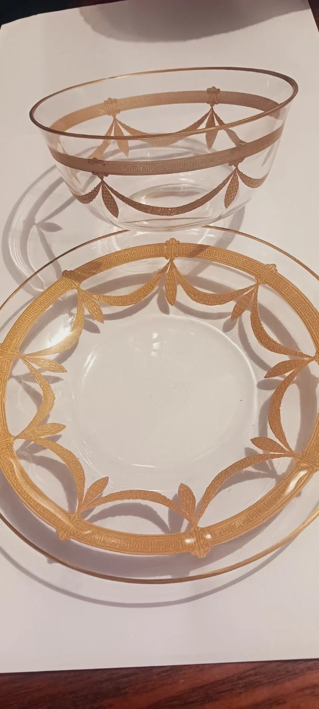 MOSER LOBMEYR ANTIQUE BOHEMIAN 24K GOLD FINGERBOWL & UNDERPLATE - photo 5