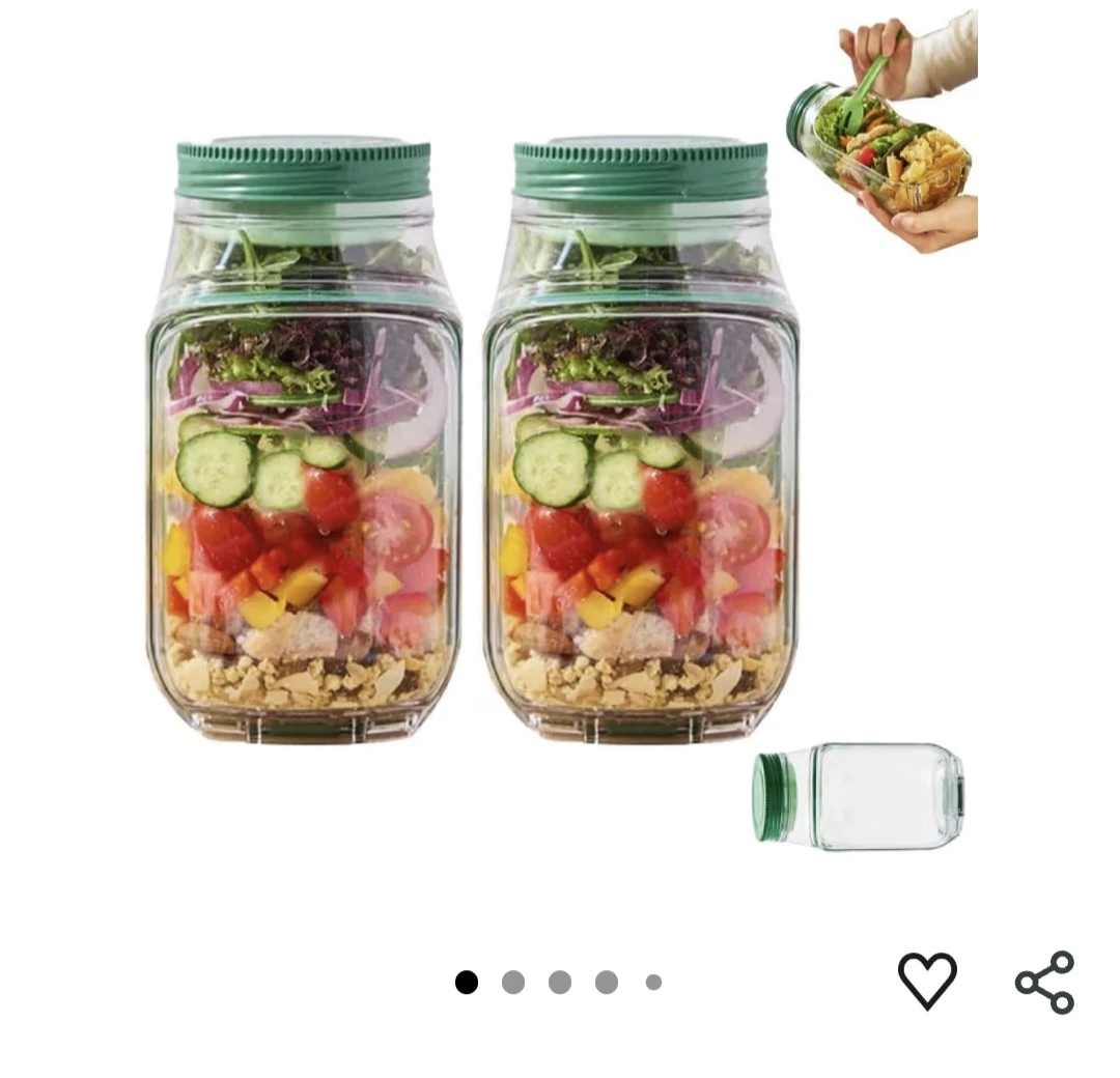 Salad Mason Jar with Lid and Fork