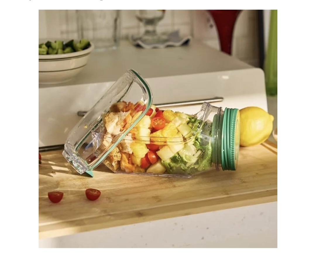 Salad Mason Jar with Lid and Fork - photo 2
