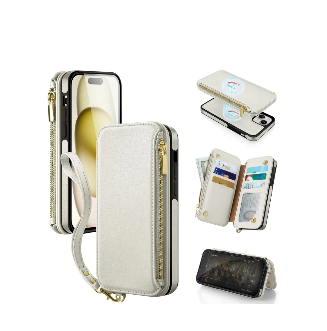 iPhone 15 (6.1") Wallet Case with Zipper and Card Slots - photo 2