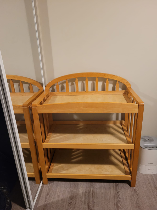 Wooden Baby Changing Table with Shelves