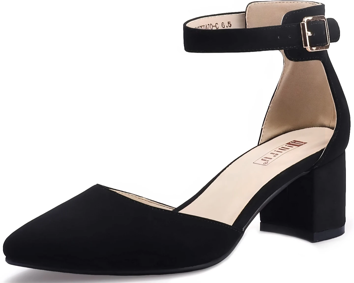 Black Block Heel Ankle Strap Shoes - Size 9.5