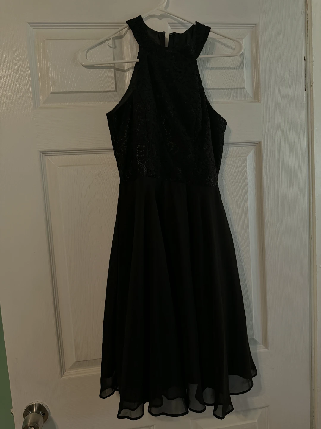 Cindy Collection Black Halter Lace Dress - Size XS