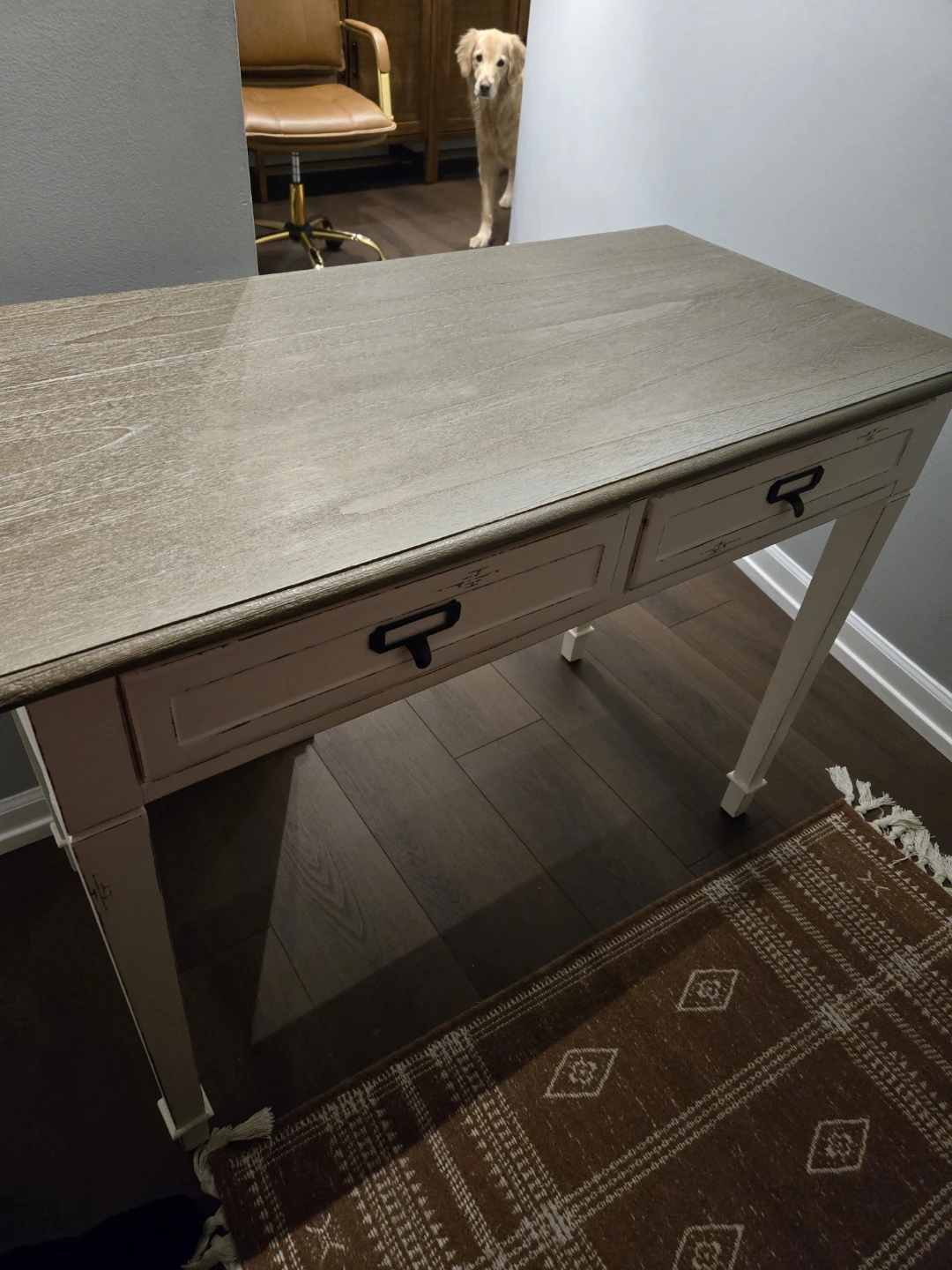 Wooden Desk with 2 Drawers