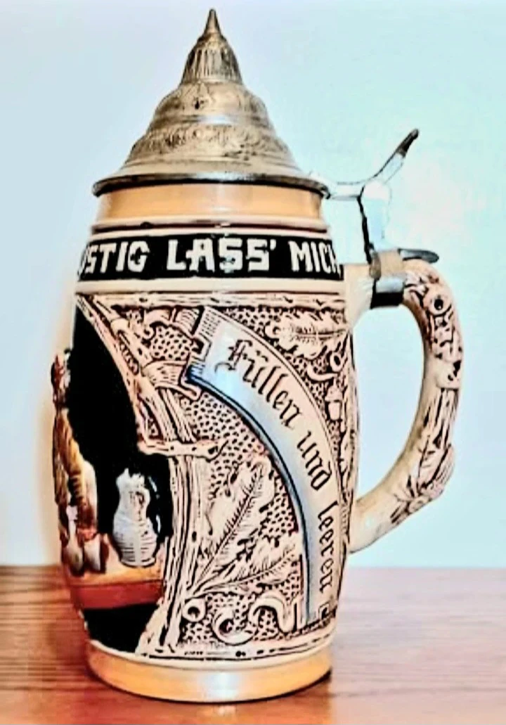 Vtg W. German Hand-painted King Beer Stein - photo 2