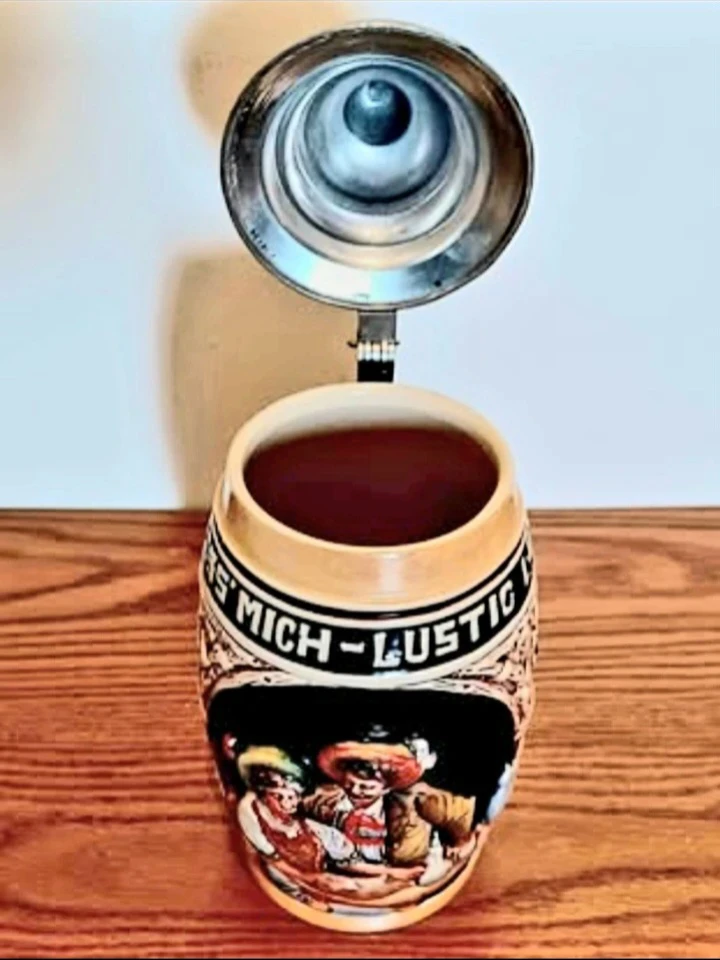Vtg W. German Hand-painted King Beer Stein - photo 5