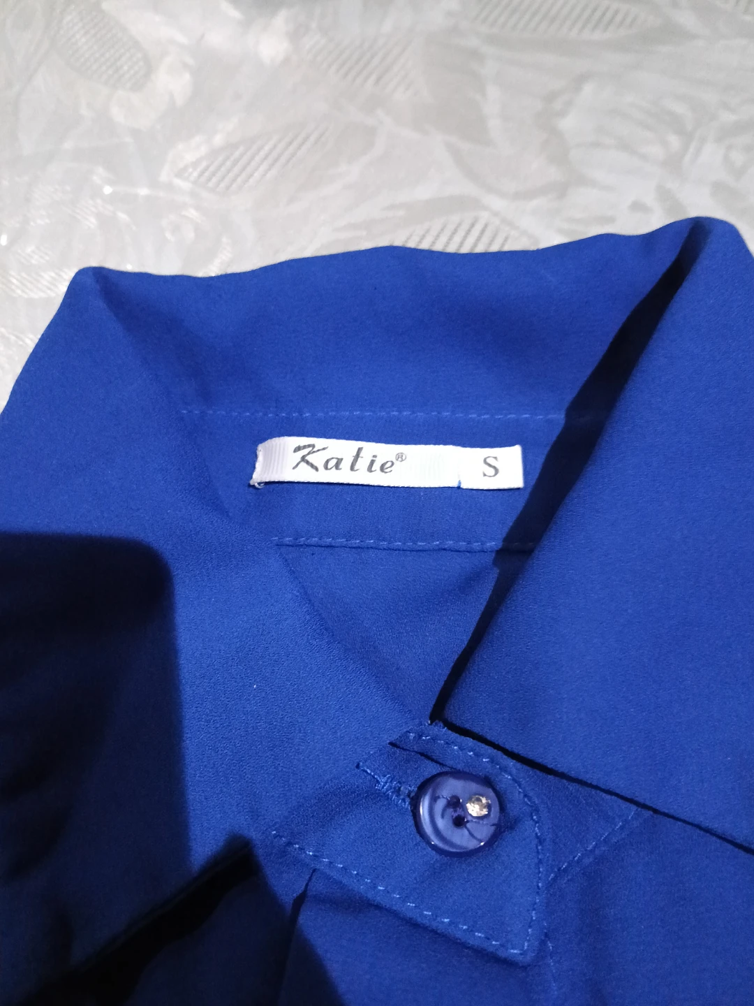 Women's  Blue Rayon Long Sleeve Blouse Shirt - photo 2