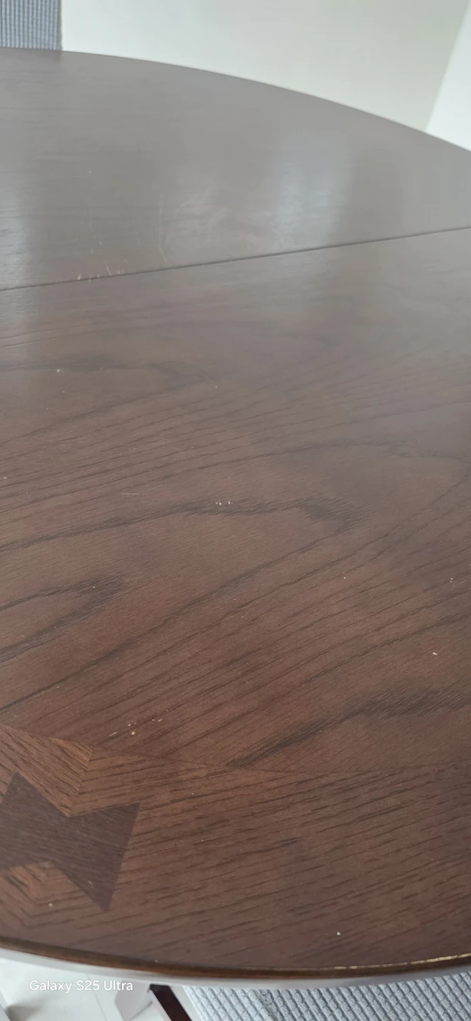 Dark Wood Dining Table with 4 Stools - photo 3