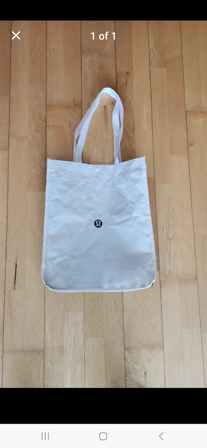 Lululemon Logo Large White Recycling Bag