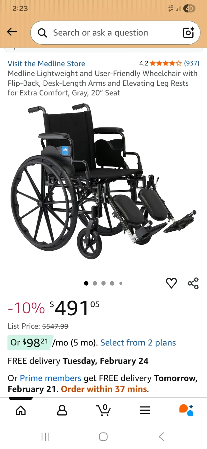 Medline Guardian 20" Lightweight Wheelchair - photo 3