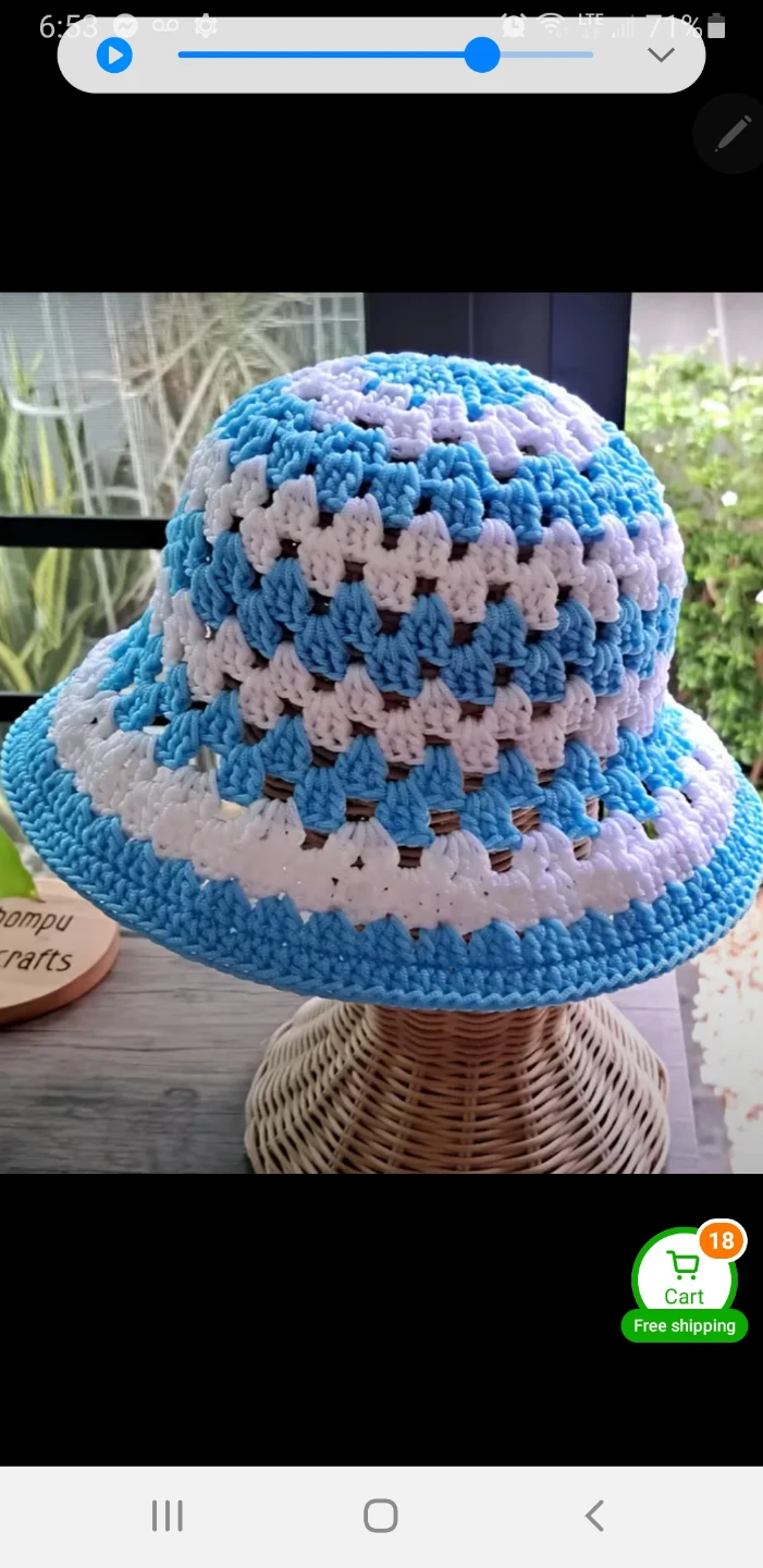 Hand crocheted hat