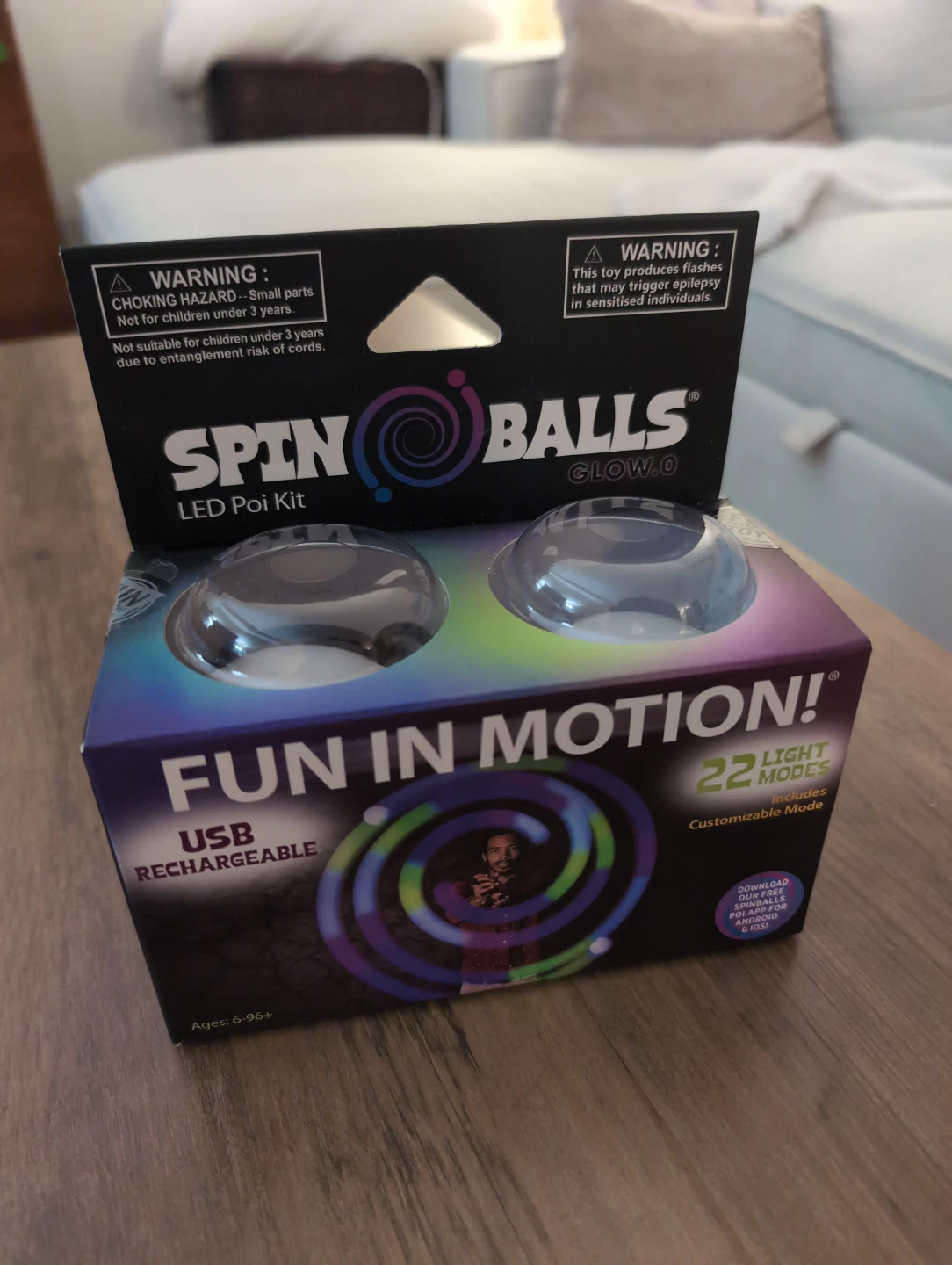 Spin Balls LED Poi Kit Glow.O - USB Rechargeable