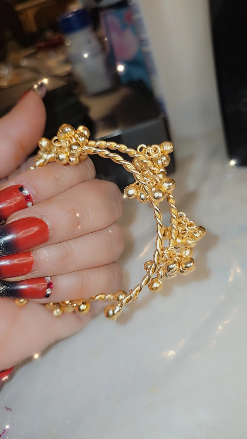 Set of ghungro Bangles / Gold Charms - photo 4