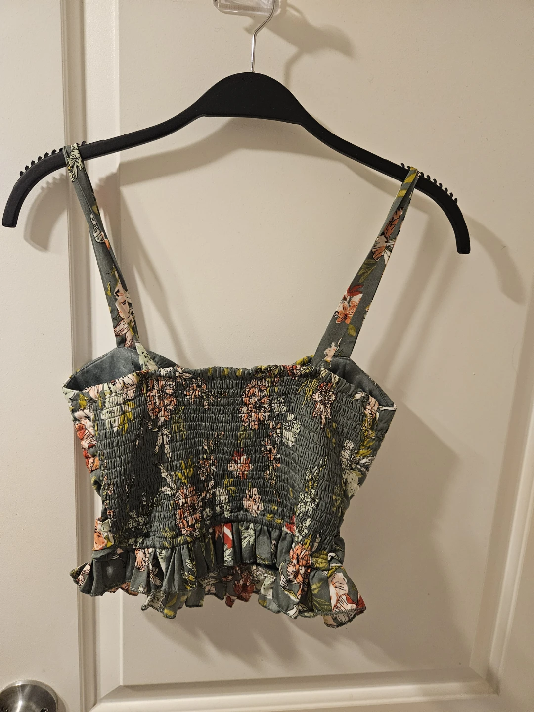 XS Floral Smocked Crop Top - photo 3